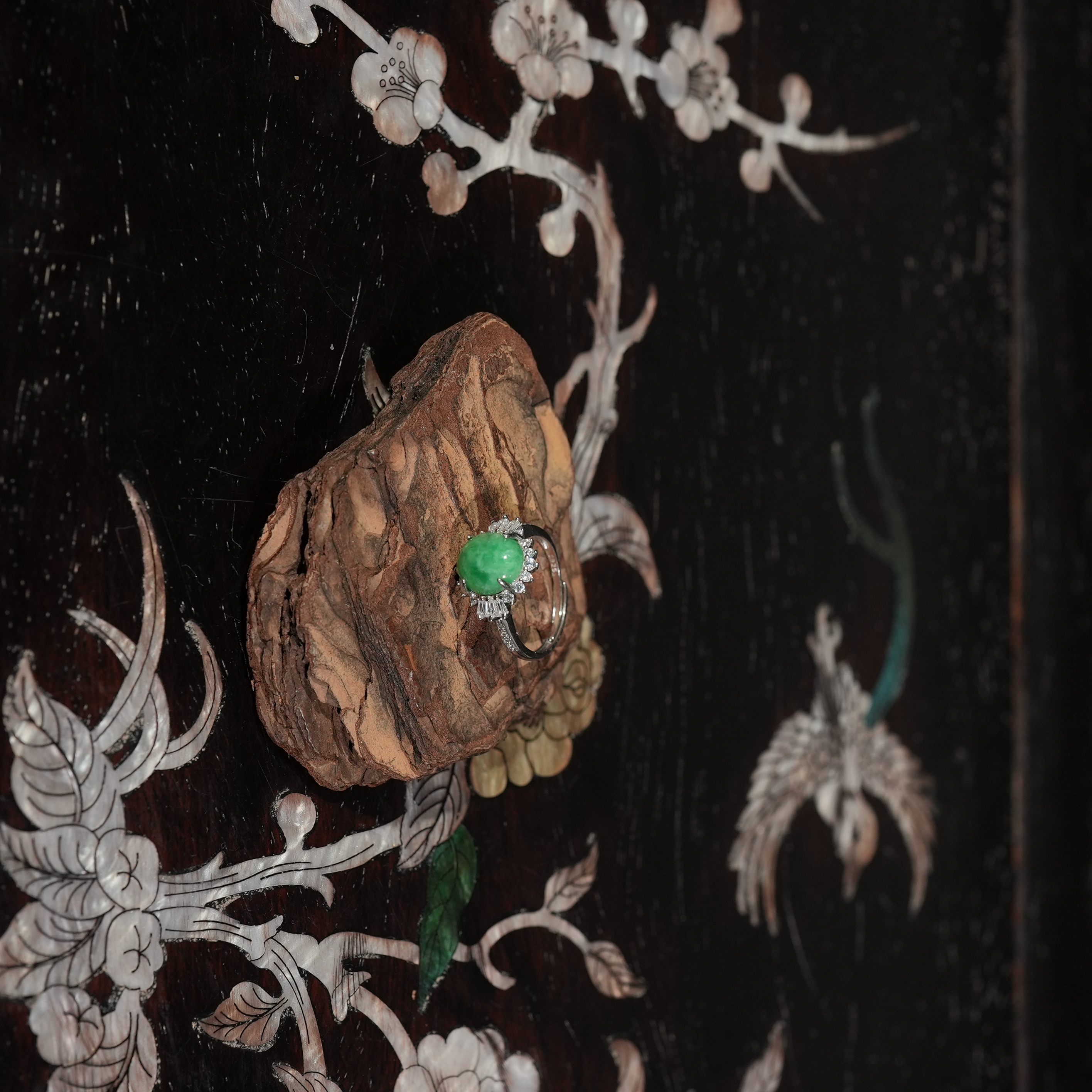 12.27香港王老板-翡翠a货镶嵌戒指3y38