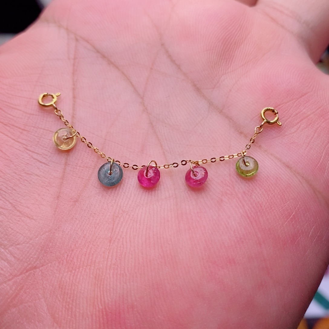 吊坠(不含链)18K金镶嵌碧玺碧玺