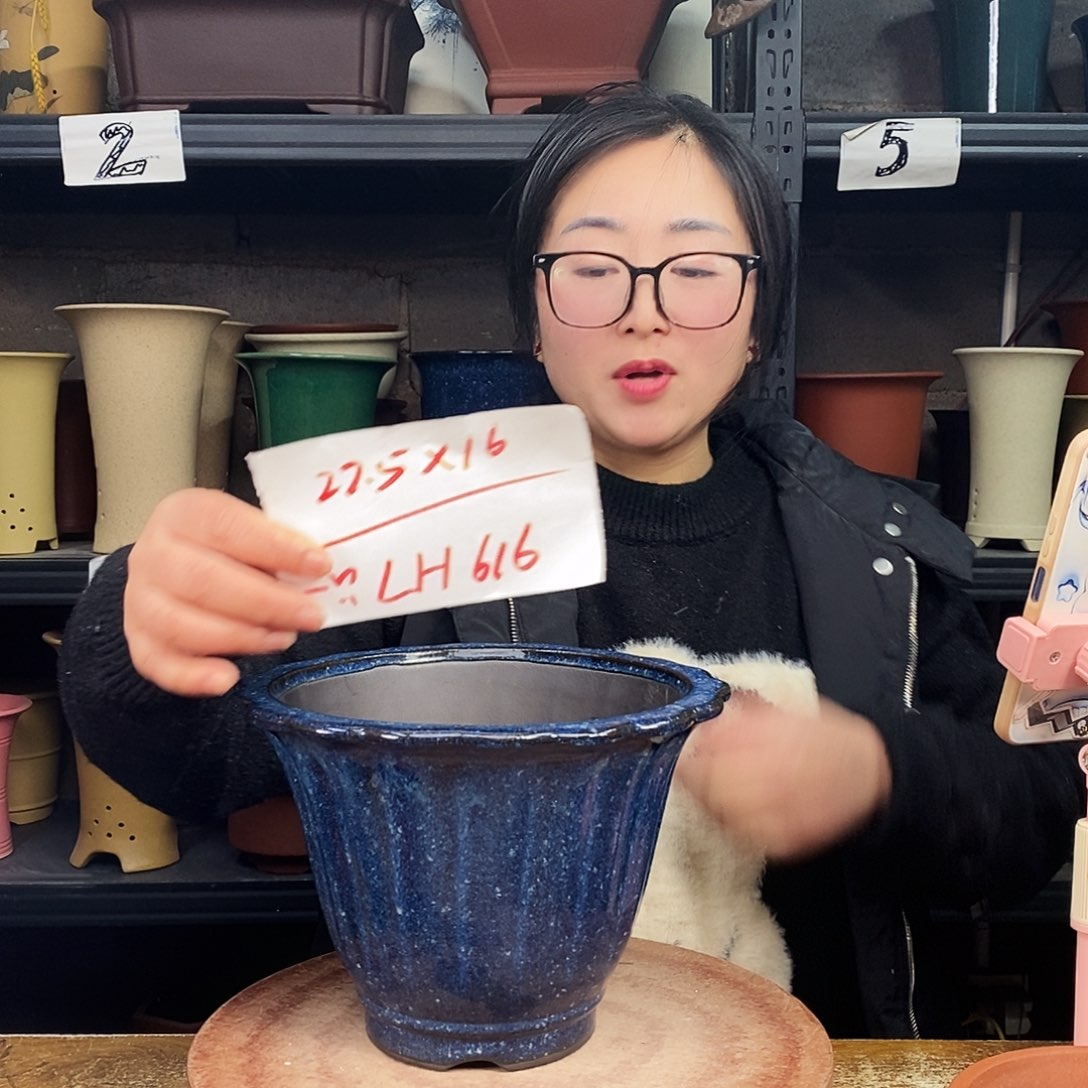 紫砂一只花盆货号LH616