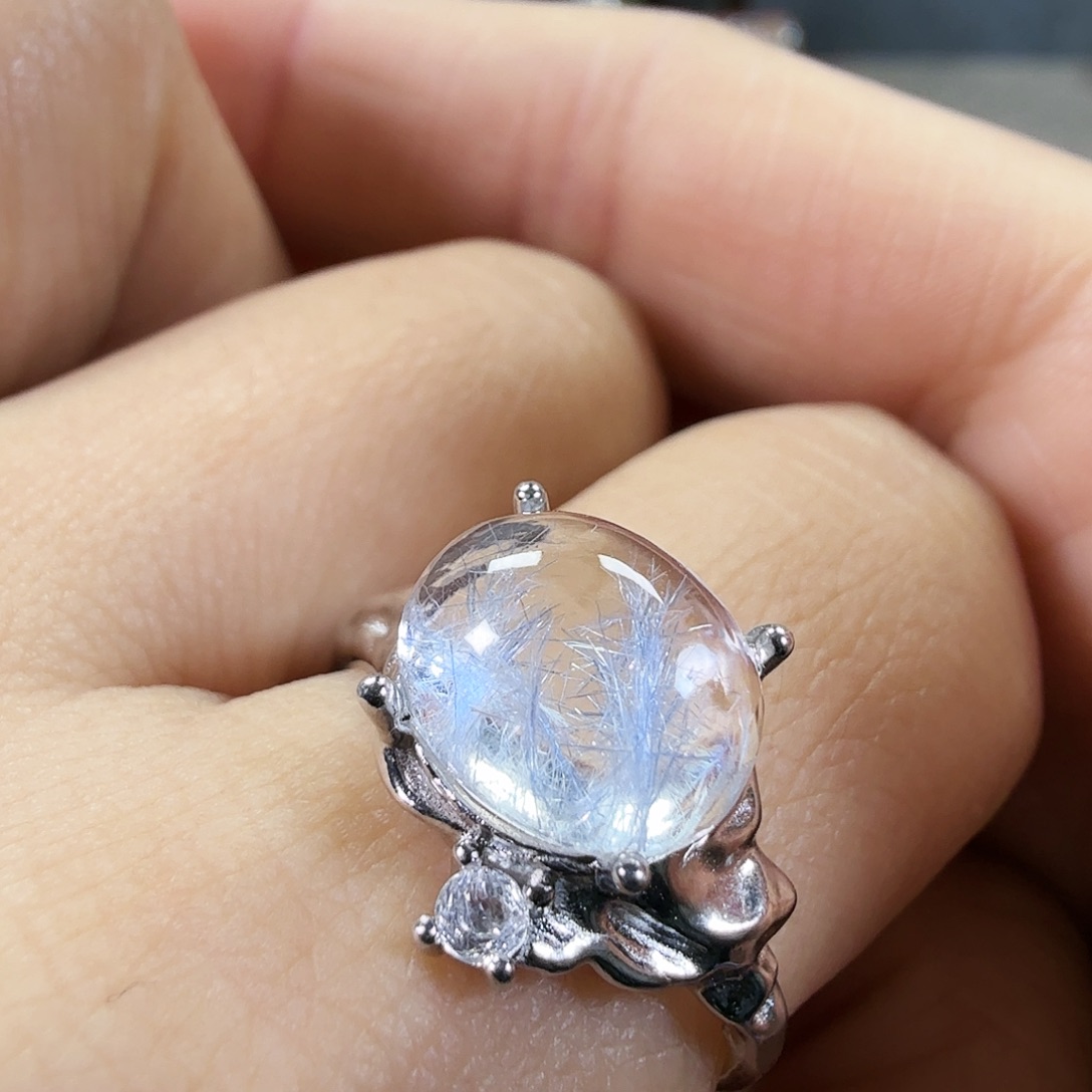 水晶戒指银S925镶嵌