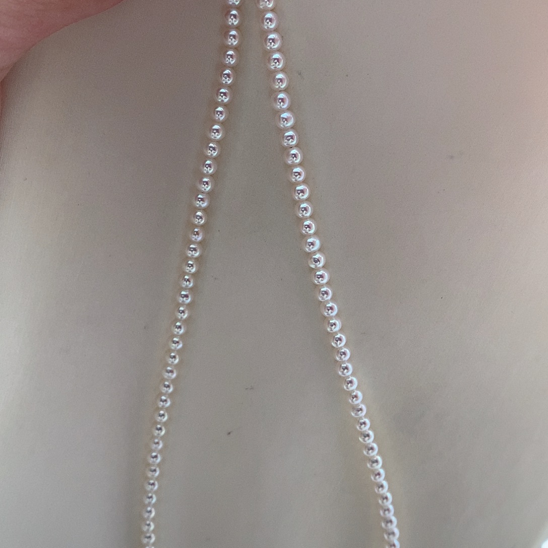 颈饰淡水珍珠银S925镶嵌3.5-4mm极光