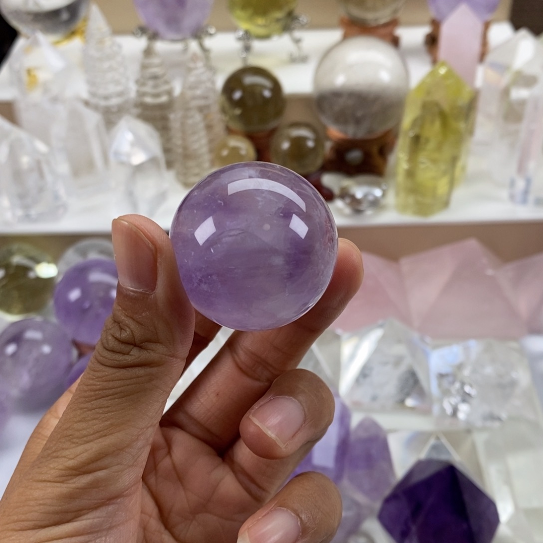 未镶嵌摆件水晶天然紫水晶球