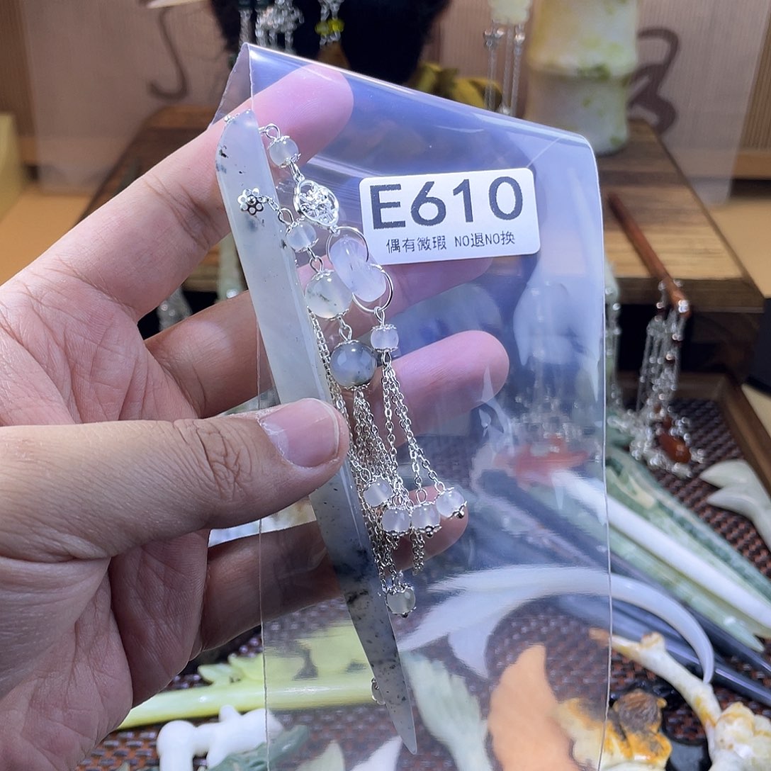蛇纹石玉发饰合金i*7