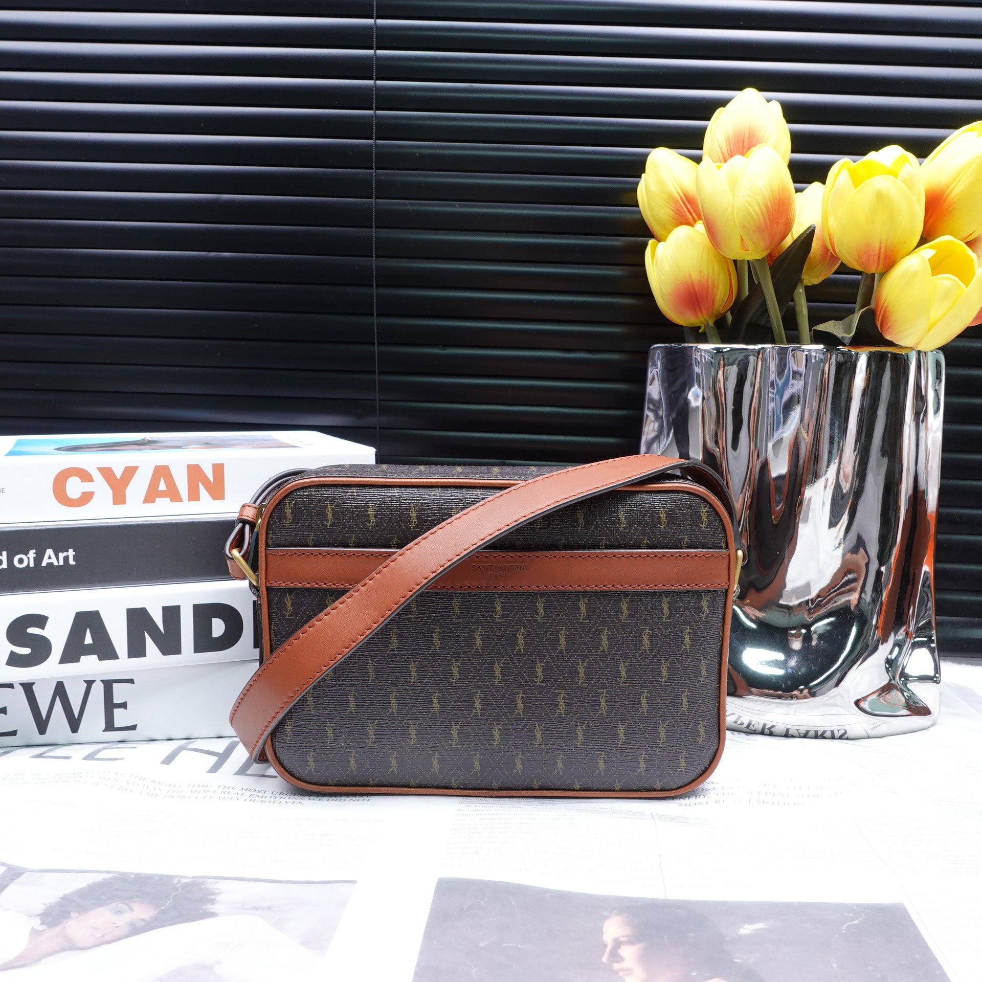 95新 YSL/圣罗兰 老花斜挎包T10298237