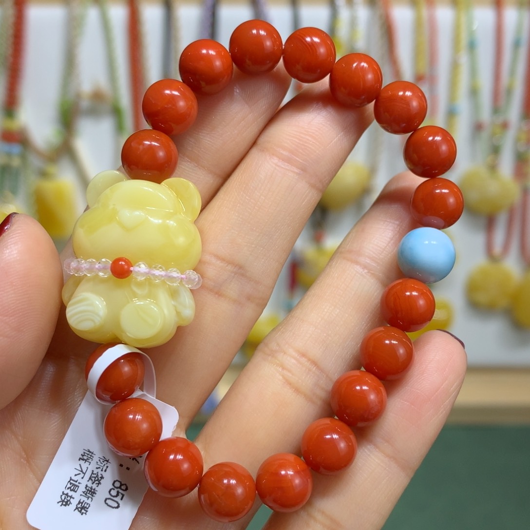 南红玛瑙手链未镶嵌8.6mm尺寸