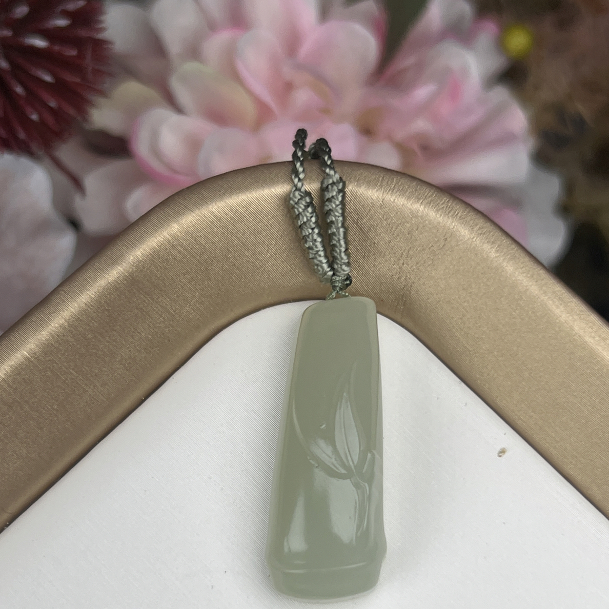 和田玉卡32-11mm竹节吊坠编号013