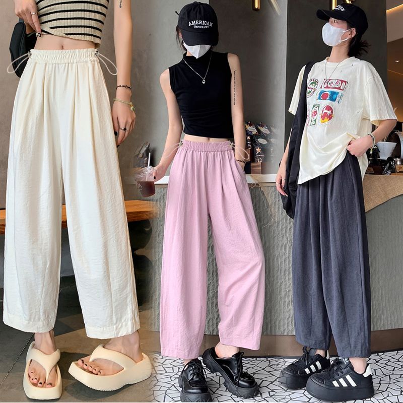 现货孕妇奶芙萝卜山本裤子女夏季薄款外穿2025新款九分休闲阔腿裤