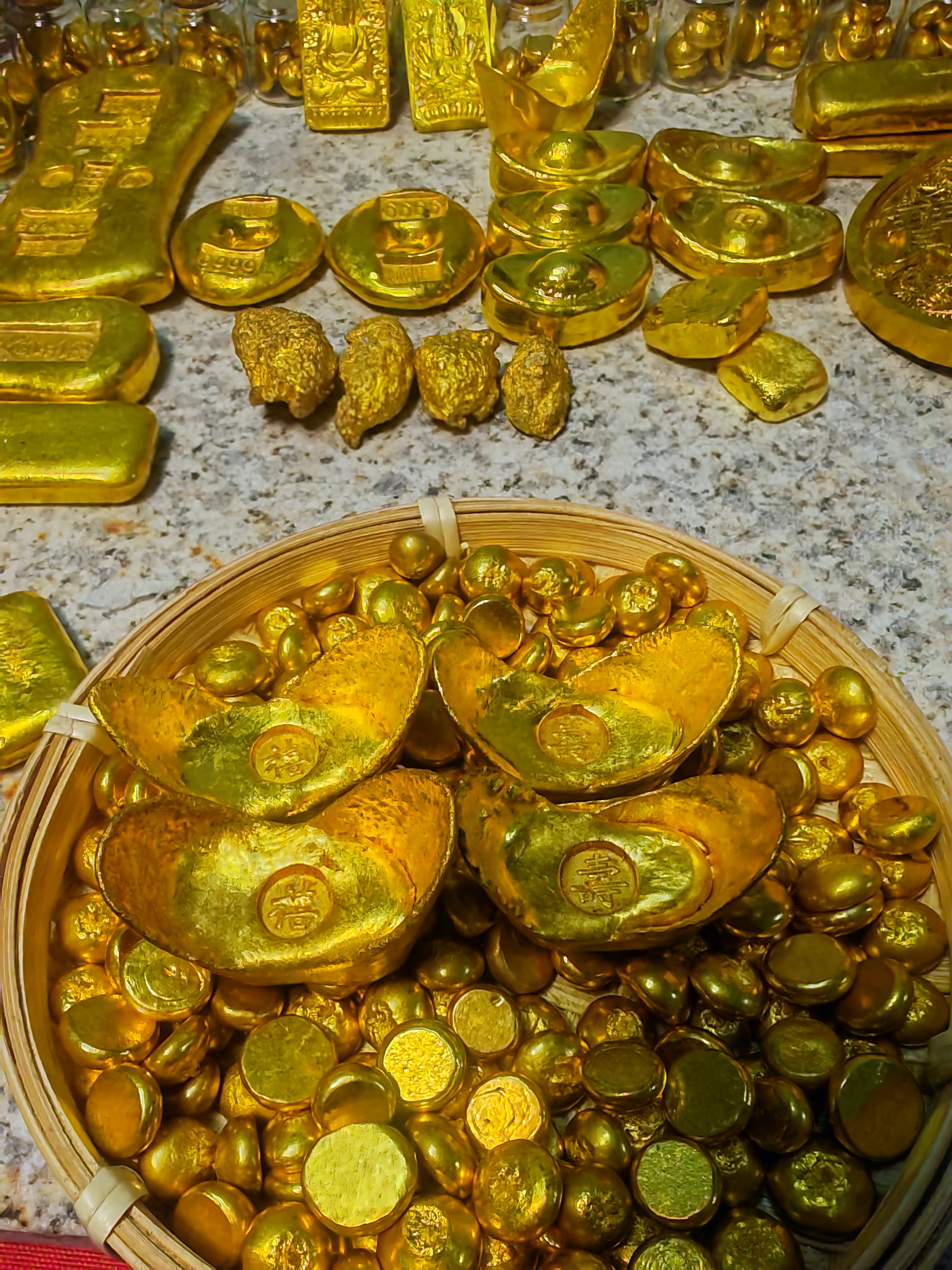 金色古法元宝 炉内提纯 纯手工打造 可烧可熔可改款