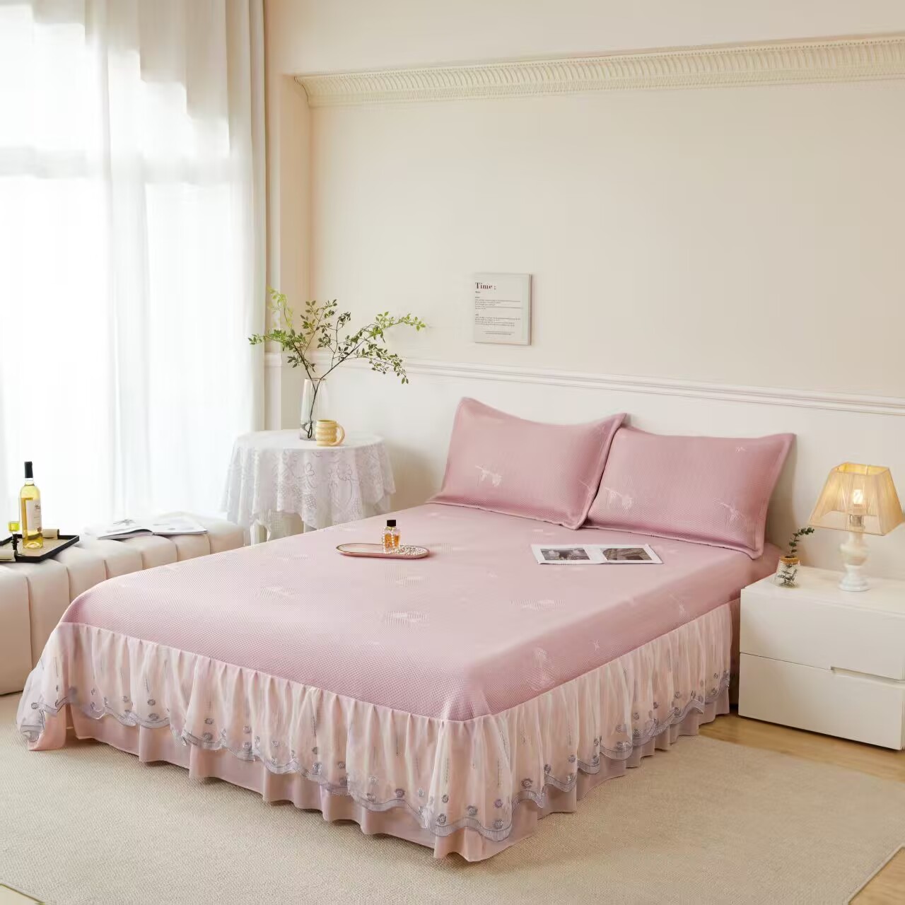 爱情玫瑰冰丝凉席三件套2米  1.5米