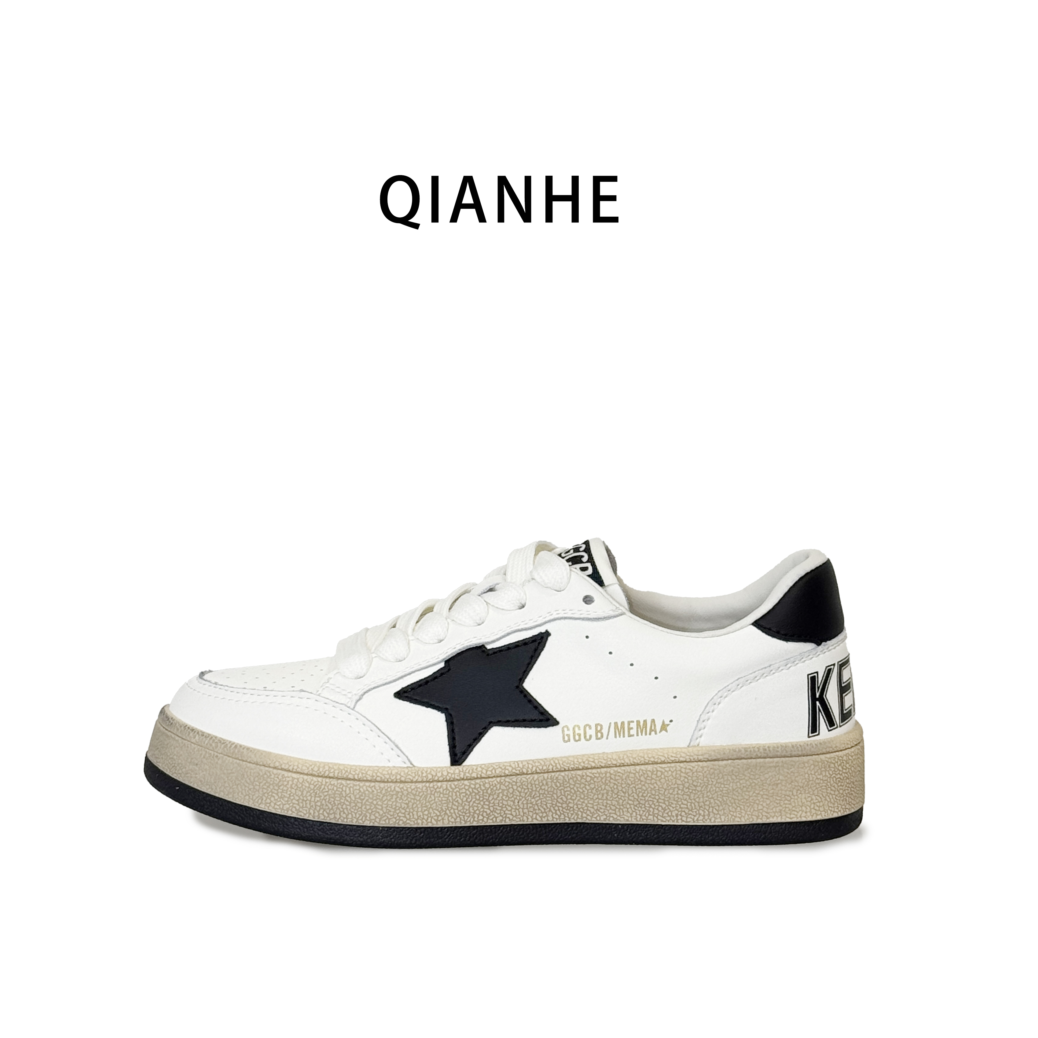 「Qan'h千合女鞋」• 原创设计低帮百搭拼色平底星星鞋（6878-3）