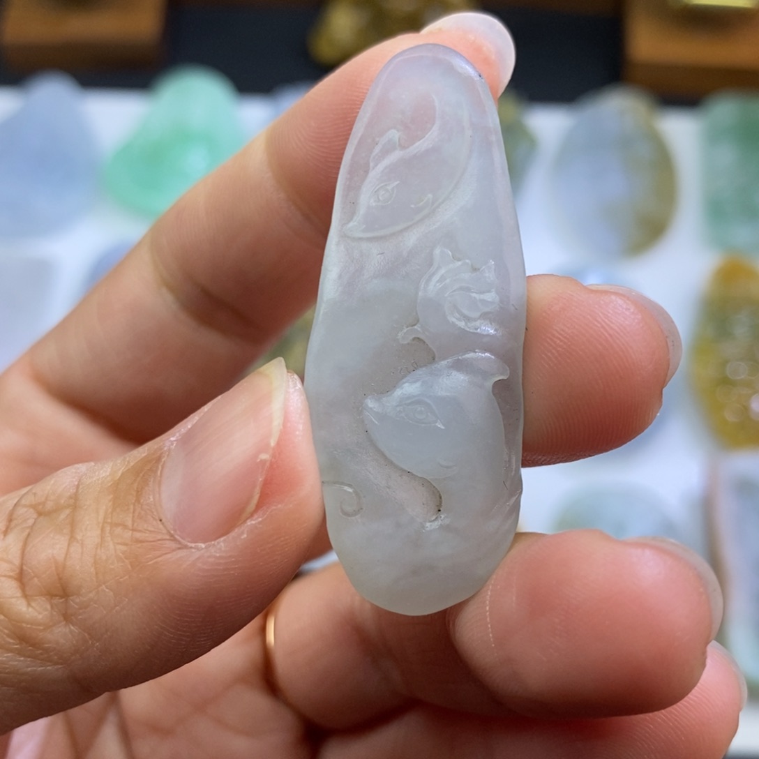 定制翡翠未镶嵌海豚