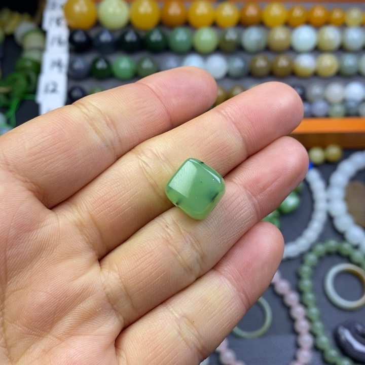 和田玉碧玉方糖未镶嵌