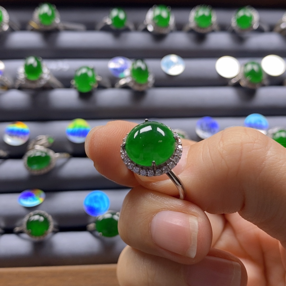 颈饰银S925镶嵌翡翠17号