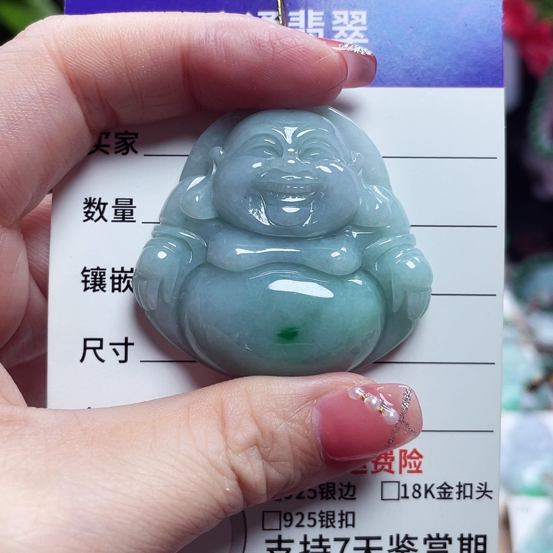 翡翠未镶嵌颈饰佛公21