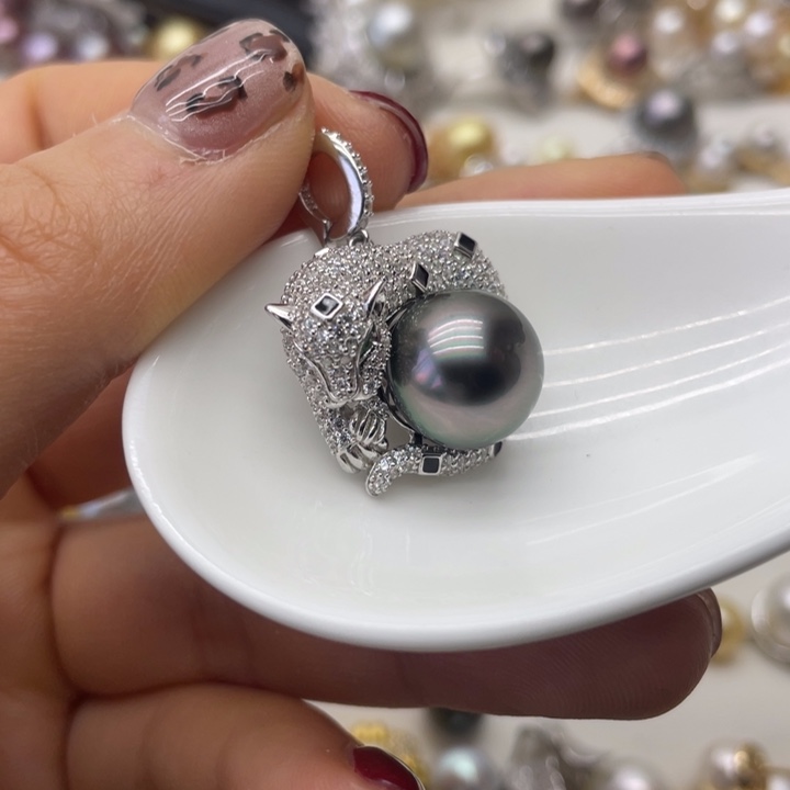 海水珍珠吊坠(不含链)银S925镶嵌