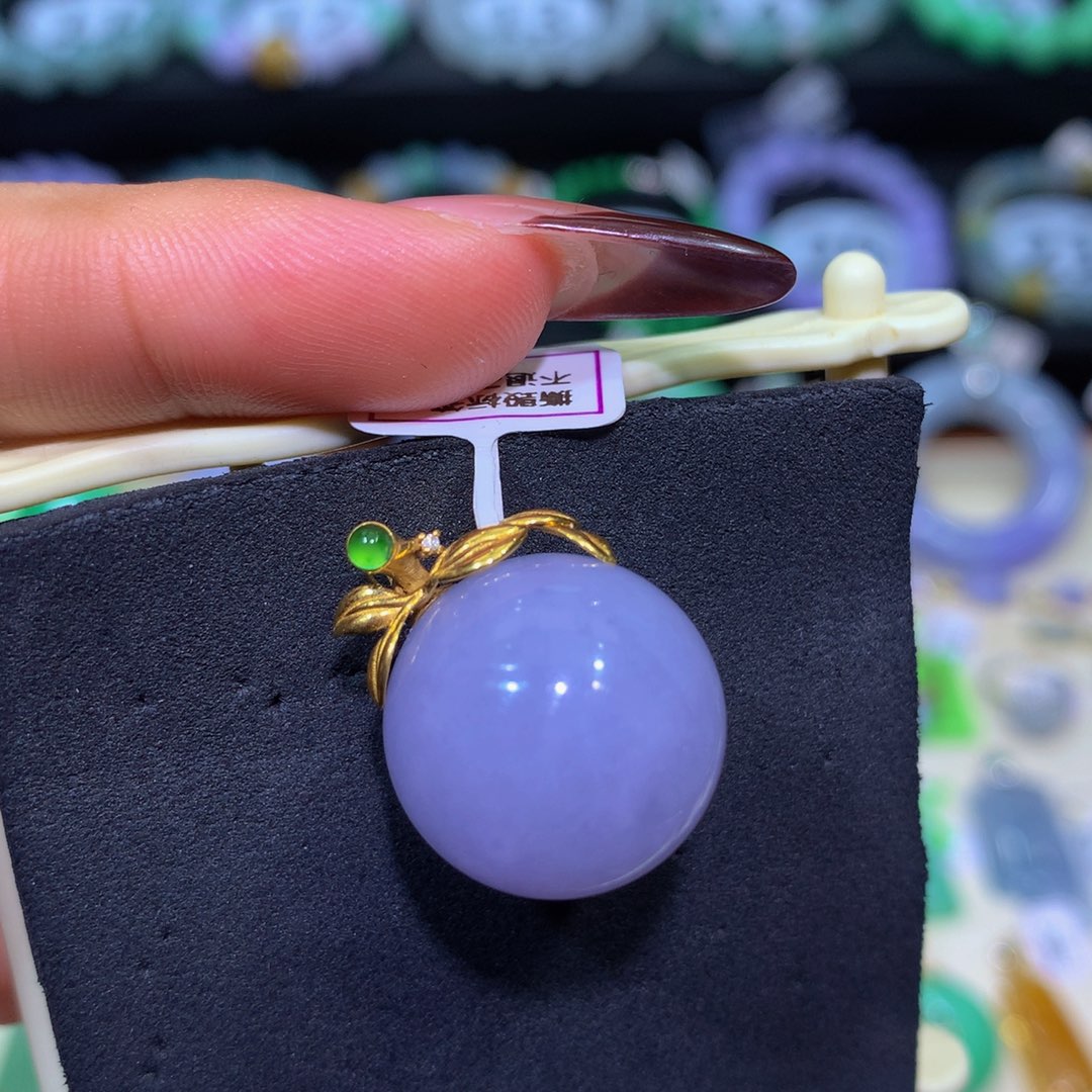 翡翠18K金镶嵌手链翡翠17+