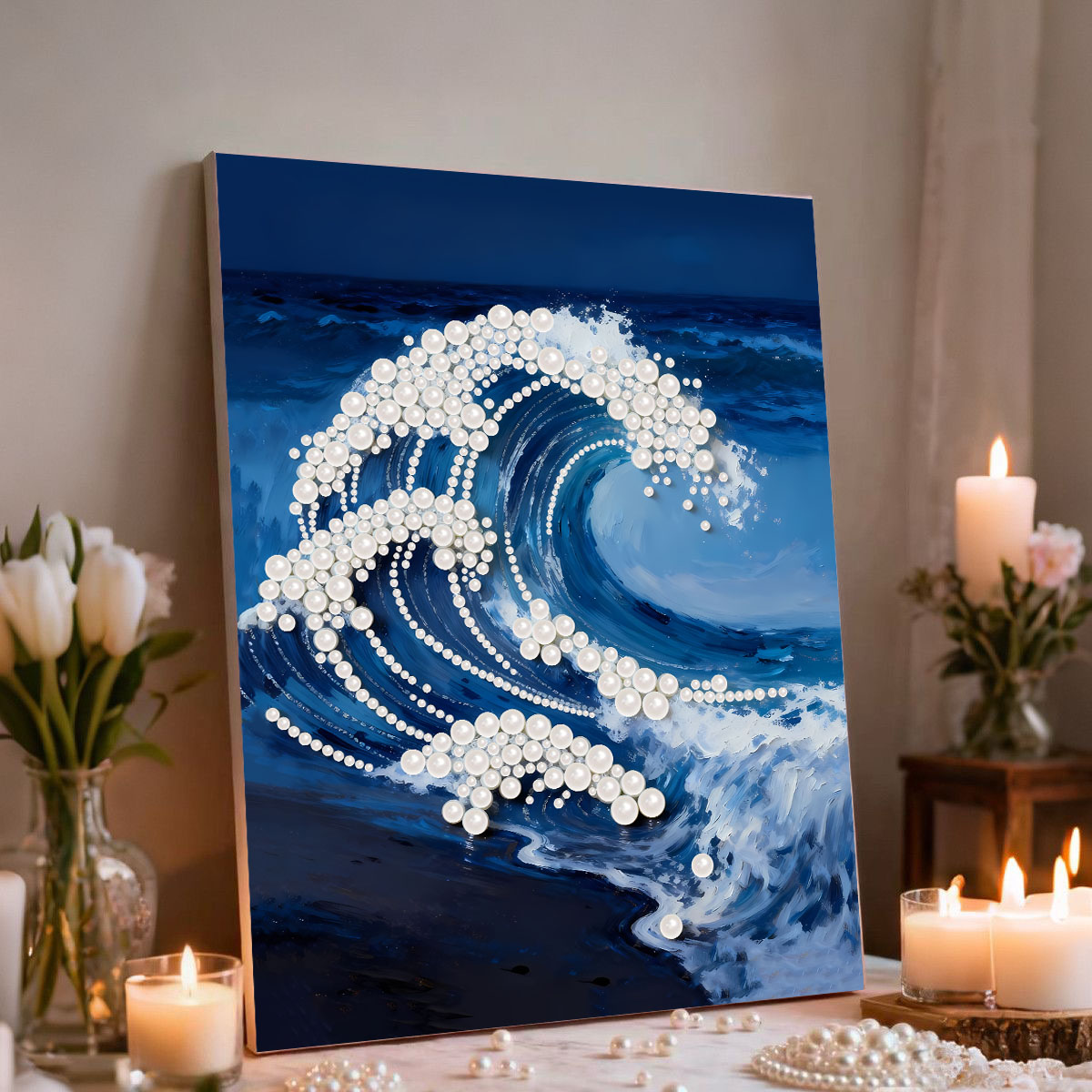 海浪钻石diy珍珠画家居装饰画手工创意装饰画