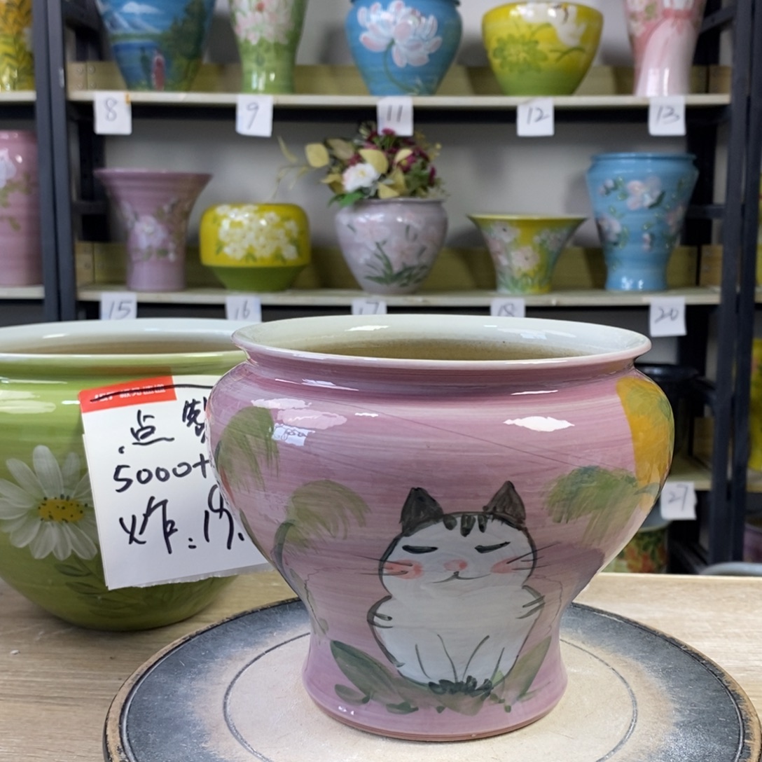 景德镇手工手绘陶瓷花盆