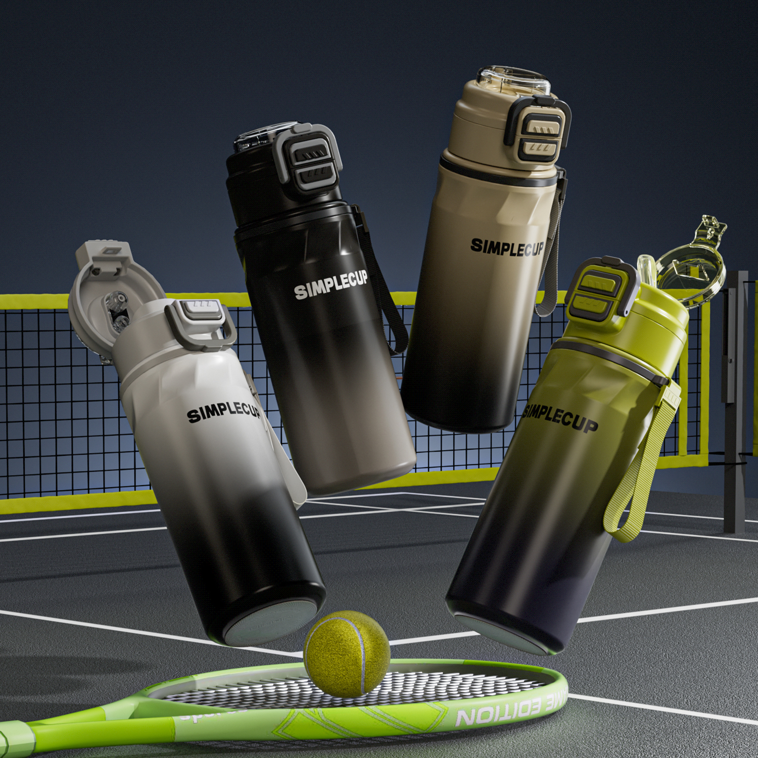 【上学专用】杯子大容量运动保温杯男生2025新款双饮吸管杯便携水杯