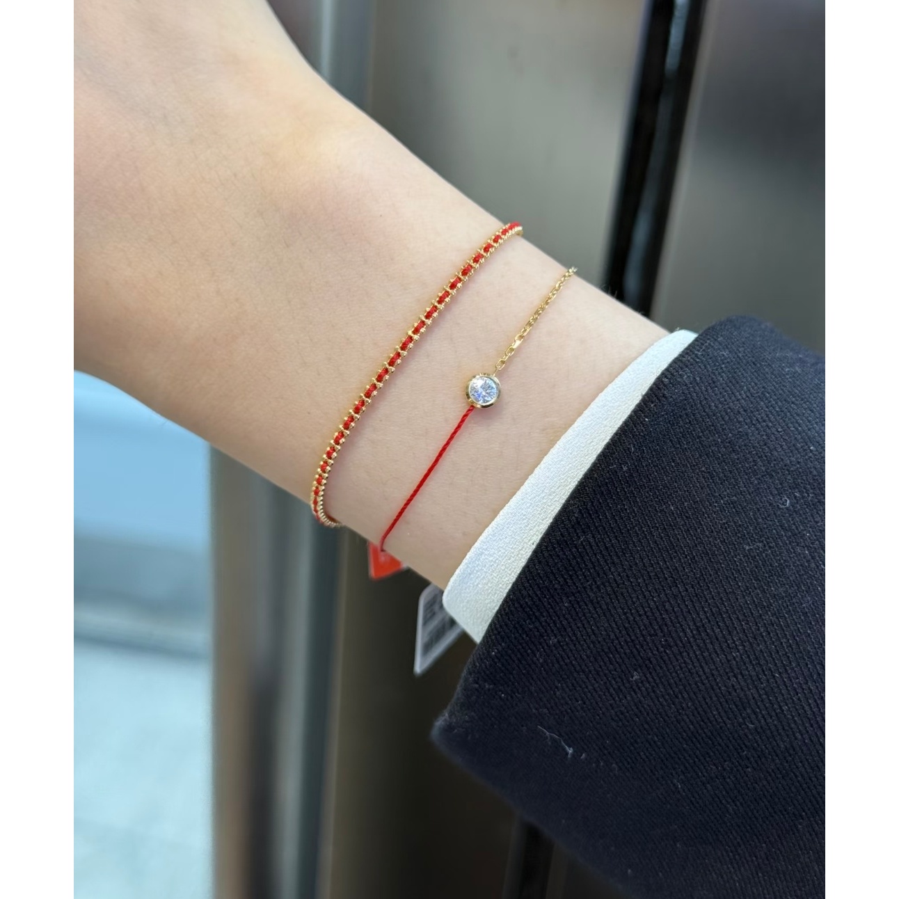 铜合金布艺手链 【明星同款编织红绳手链】编织‘好运’红绳手链G01