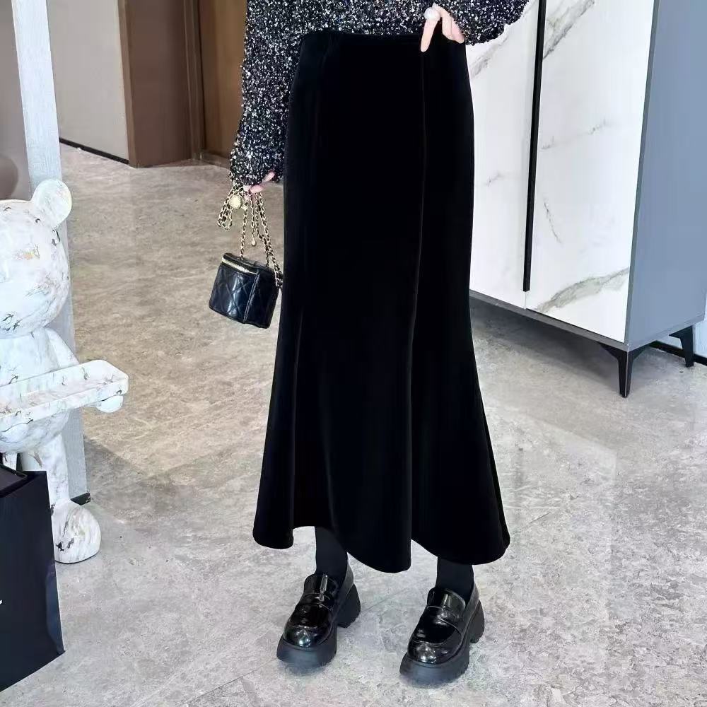 【若华鱼尾裙】秋冬中国风显瘦半身裙复古优雅高腰中长款鱼尾裙