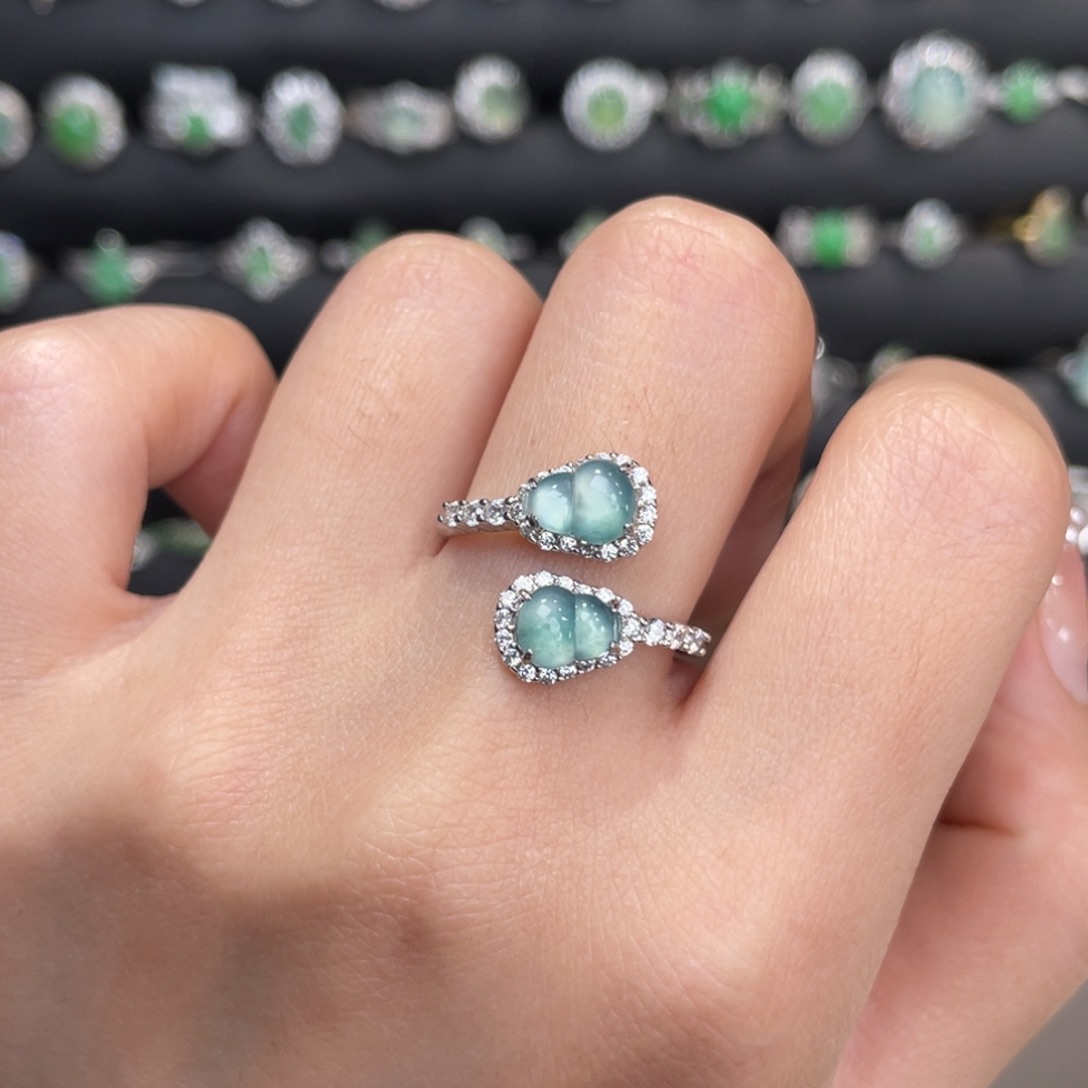 翡翠银S925镶嵌戒指