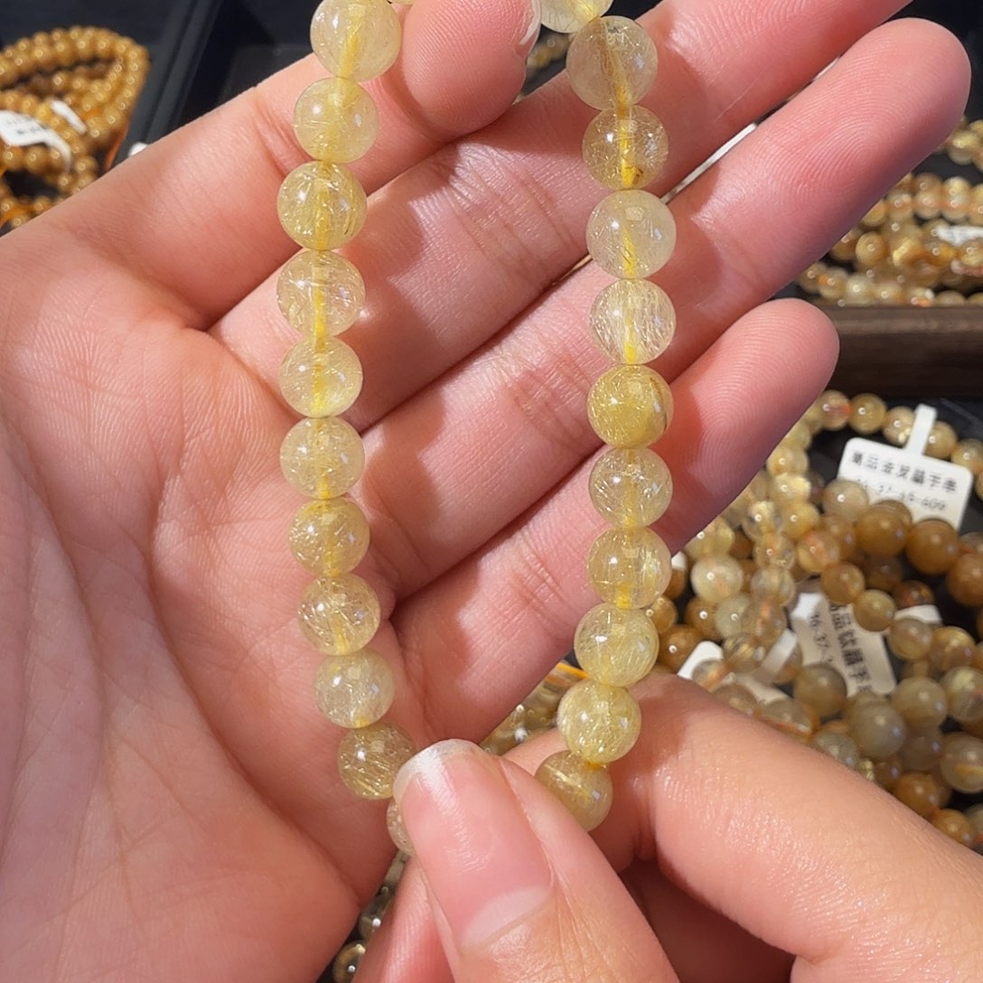 手链发晶未镶嵌天然金发晶