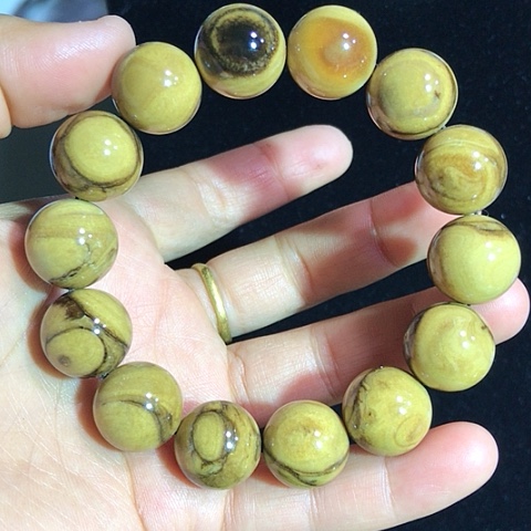 琥珀手串未镶嵌福利：跟珀眼睛串尺寸16+