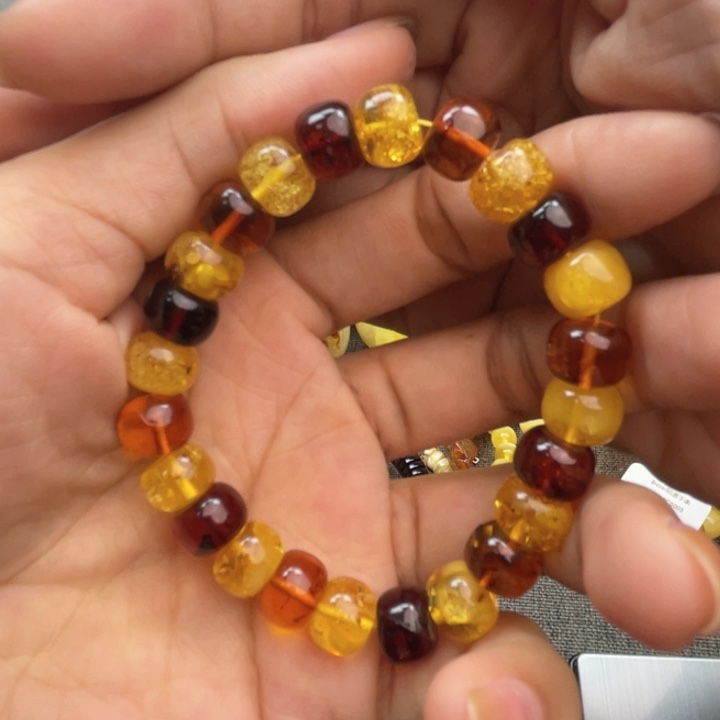 琥珀（花珀）珠宝奇石未镶嵌花珀手串9m