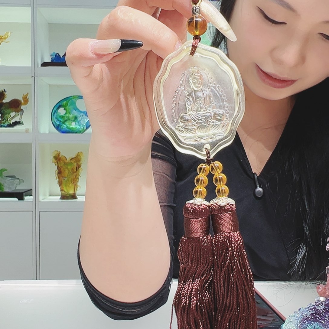 【闪购商品】琉璃手工艺品观音车挂