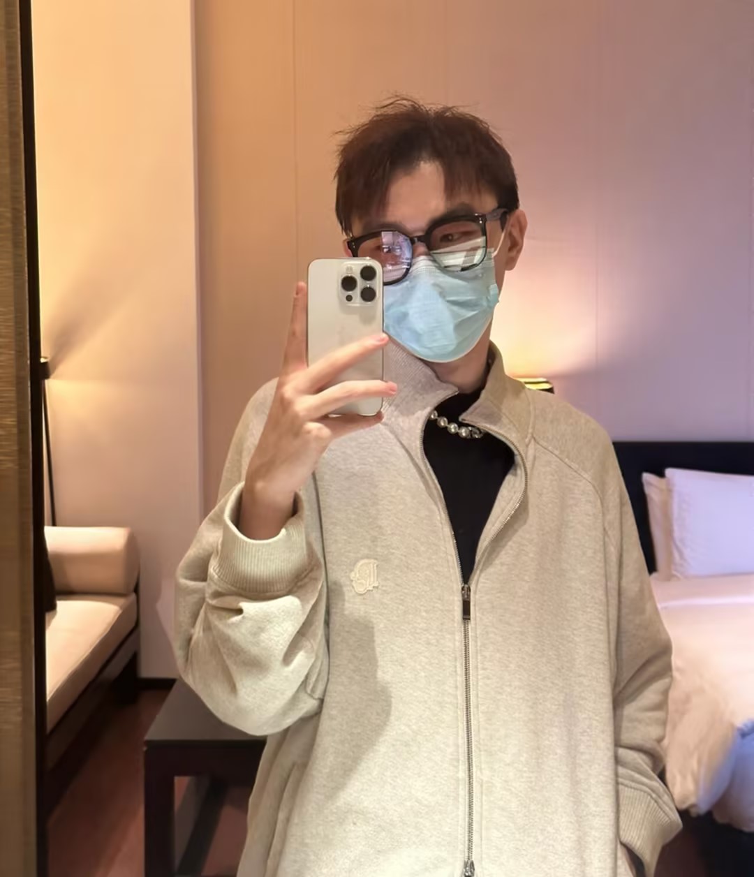 未使用 DIOR/迪奥 Dior 迪奥男士浅灰色立领拉链卫衣115344