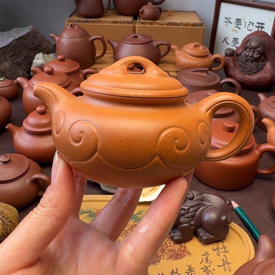 不***弃茶壶紫砂将坡泥  防古如意150