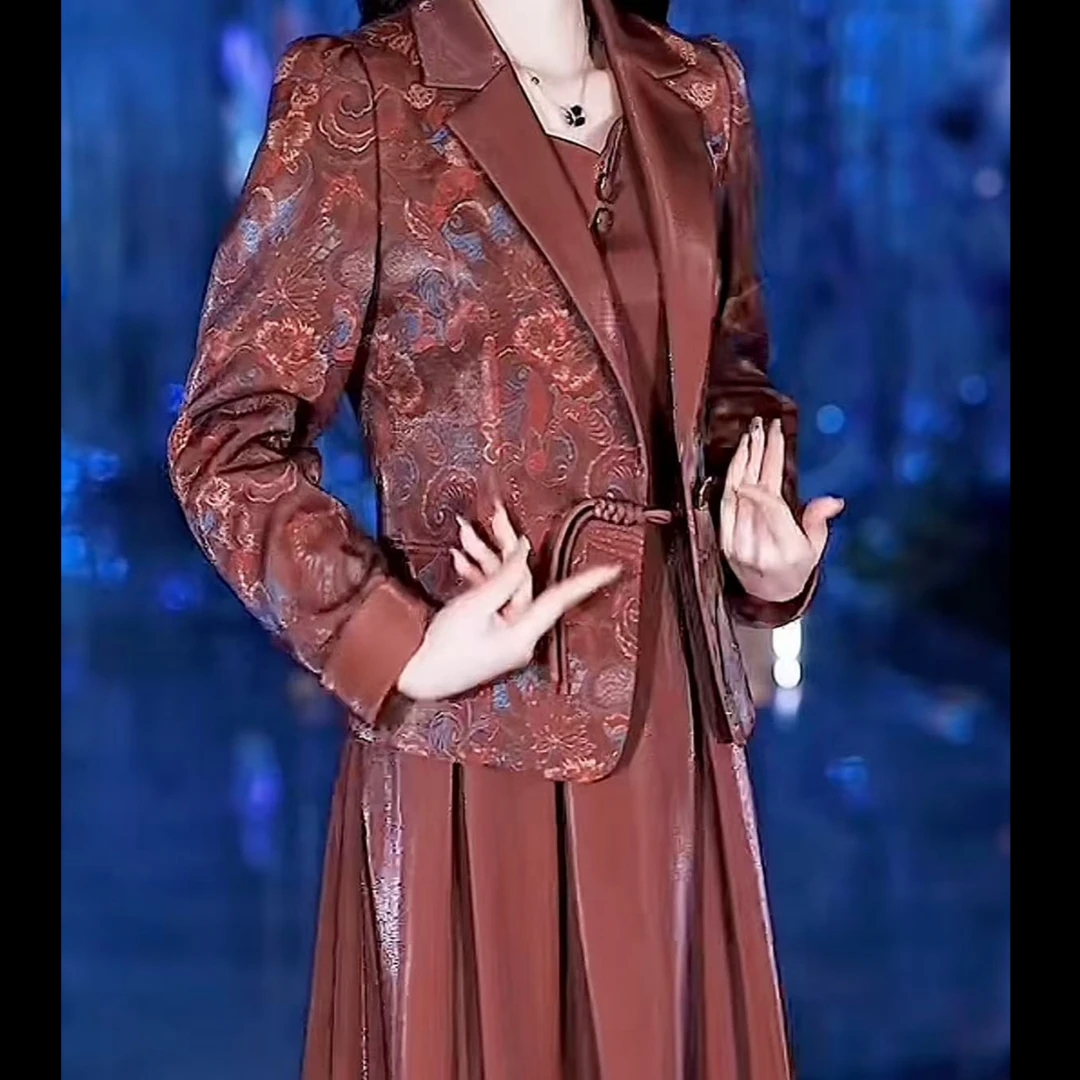 琉璃纱早秋时尚优雅小西装外套搭配连衣裙显瘦气质女装套装裙