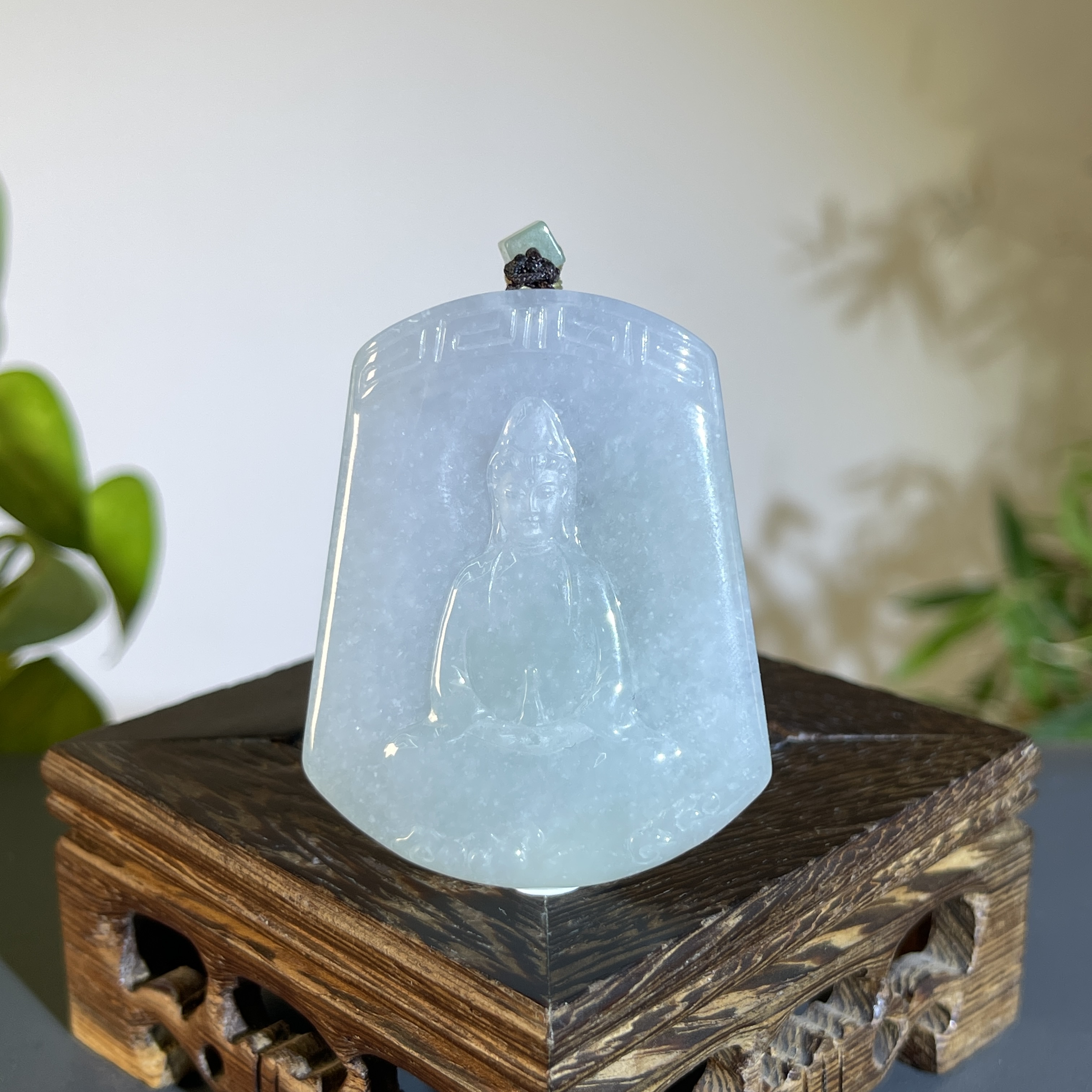 JCA23-72   天然缅甸A货翡翠   素衣观音