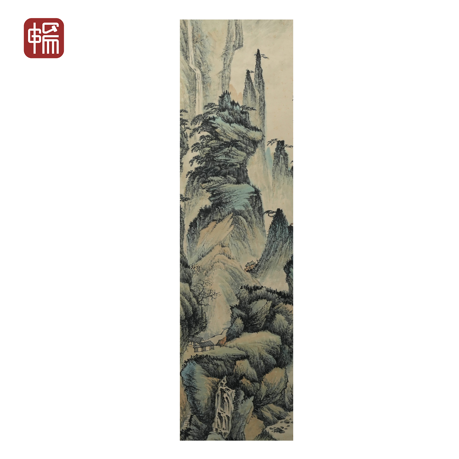 T241 1949年《万壑千峰独闭门》弱龛 139*41(5.12平尺)纸本立轴 YM