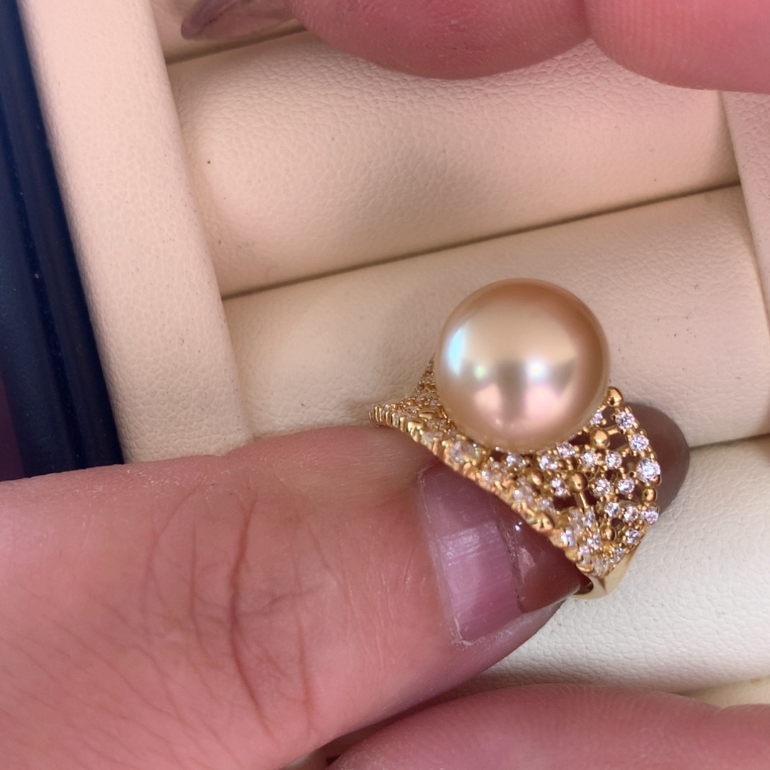 银S925镶嵌海水珍珠戒指