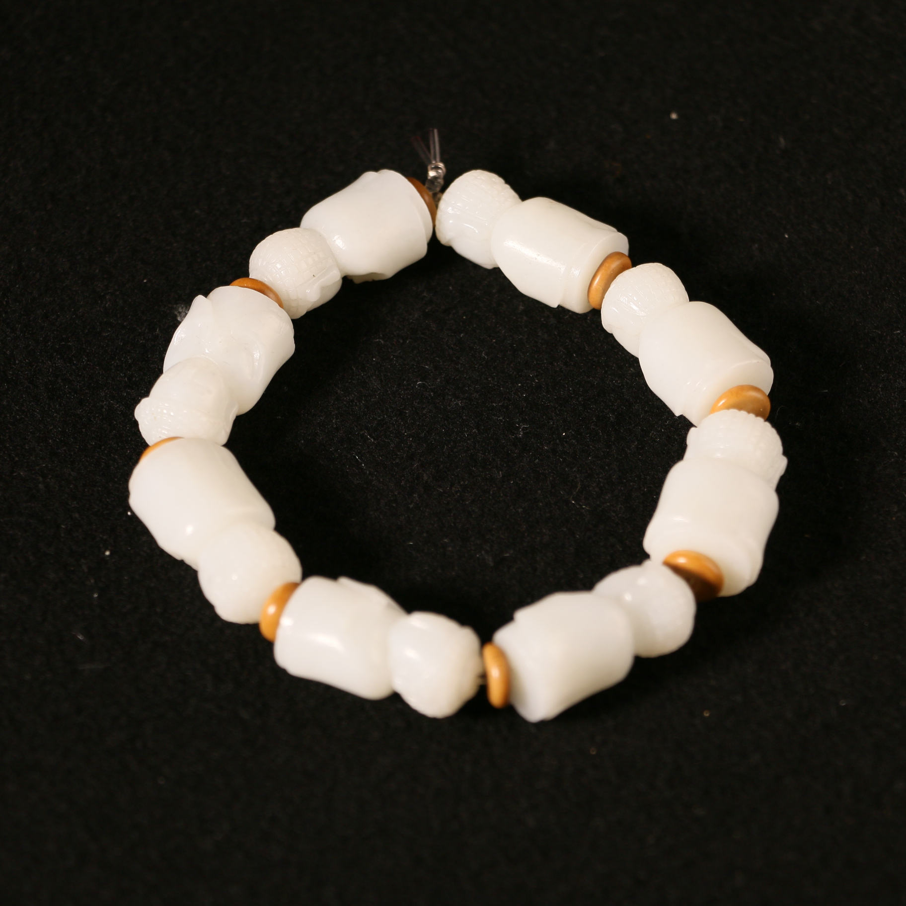 KK2  清  和田玉玉佛手串