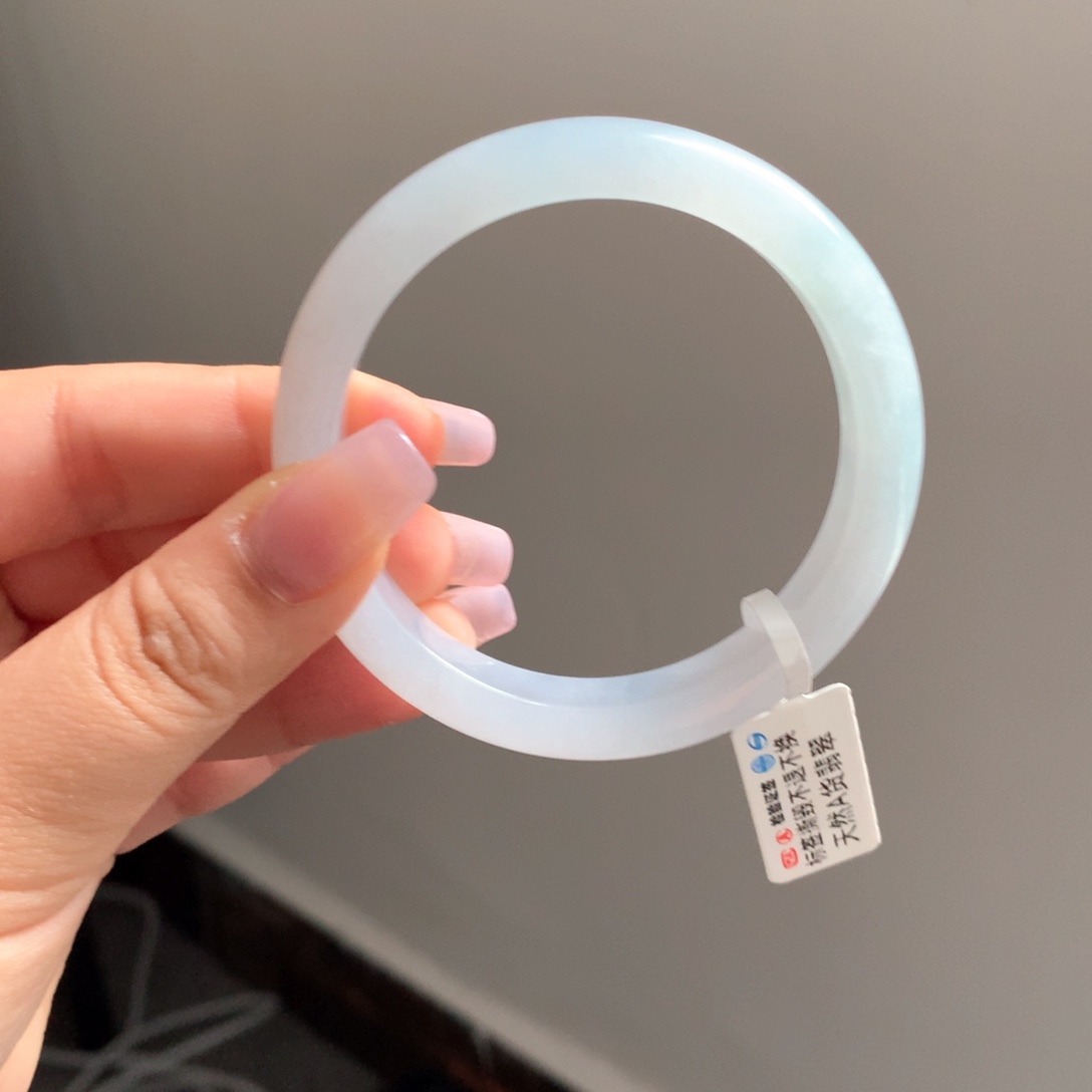 翡翠手镯未镶嵌19 54天空蓝正圈强推