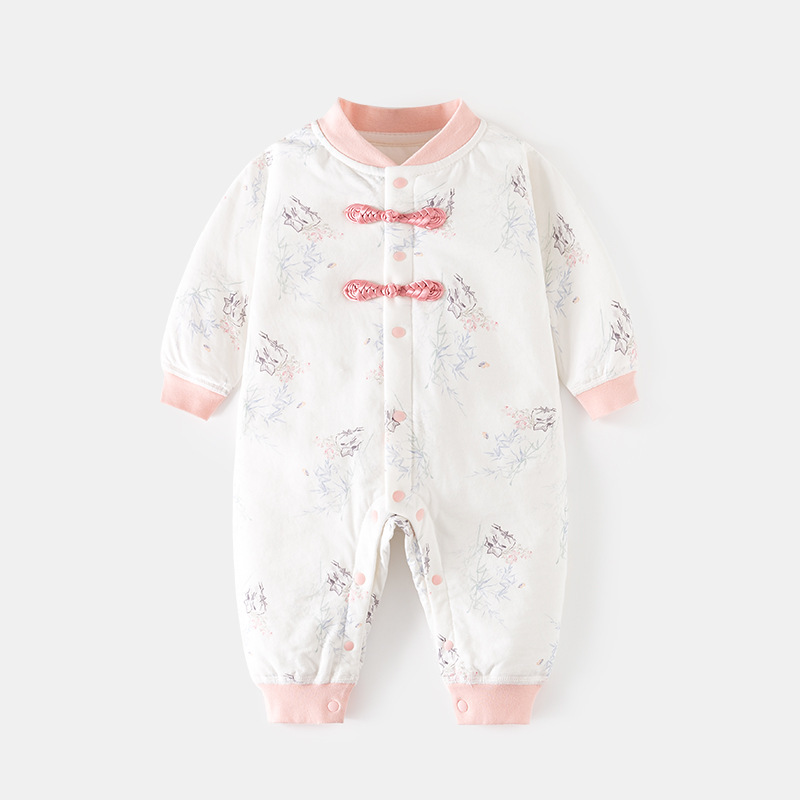 【乖宝宝专属】40g棉婴幼儿长袖纯棉秋冬季打底连体衣男女宝宝夹棉