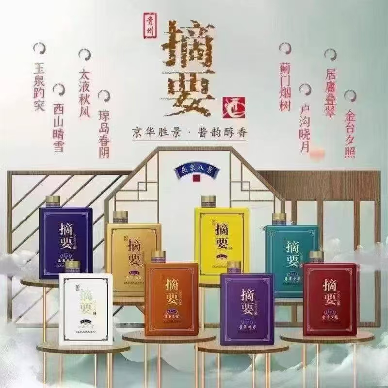 金沙回沙酒摘要燕京八景（整套） 酱香型白酒53度500ml*8