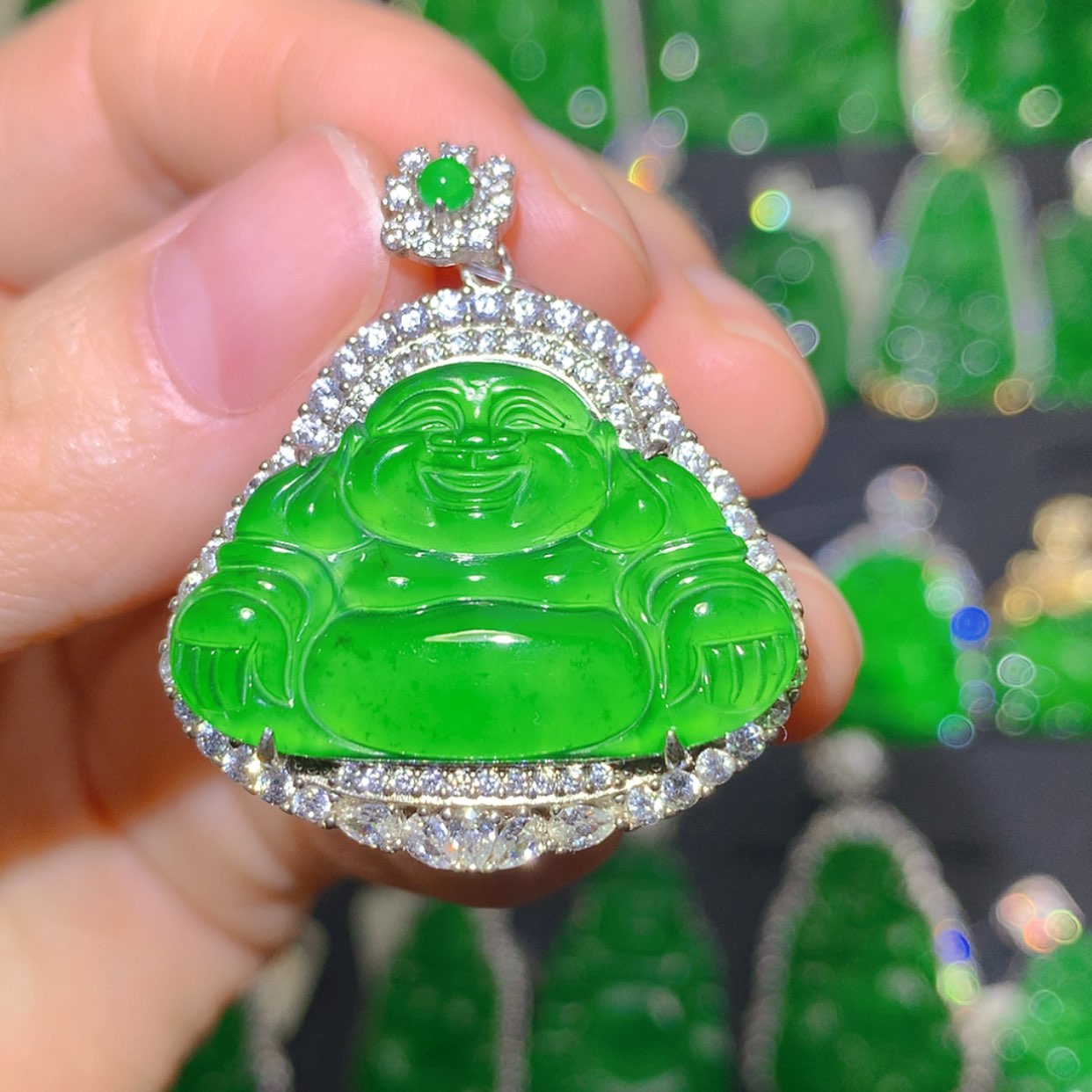 【闪购商品】翡翠银S925镶嵌吊坠(不含链)