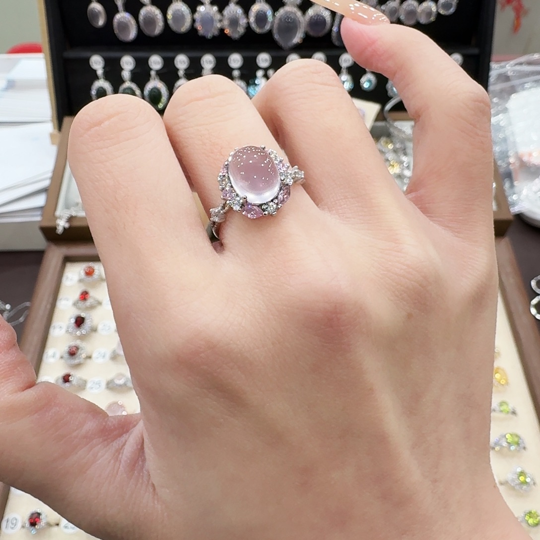 戒指萤石银S925镶嵌