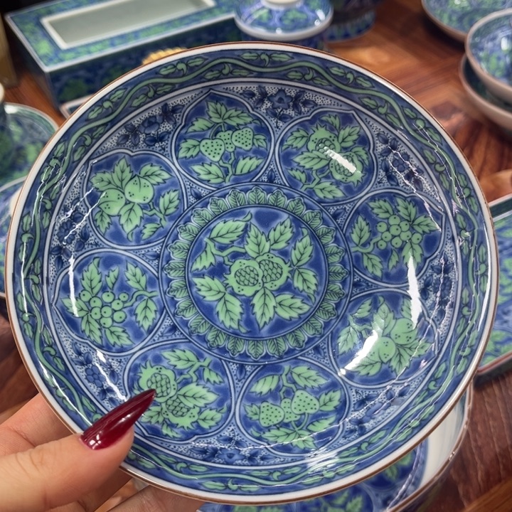 瓷片库山盘——-14-厘米——-/