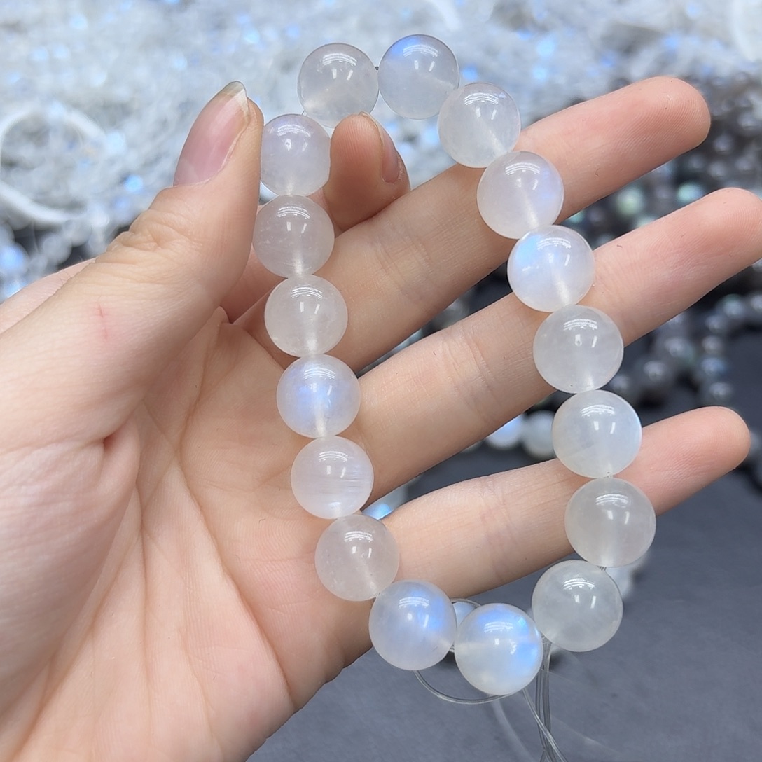 手链未镶嵌月光石l***Y蓝月光单圈手串卡12mm左右