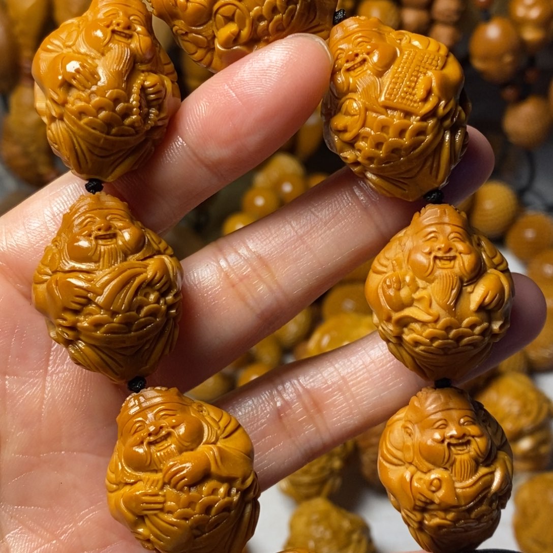 平***意橄榄核手串/手链八大财神