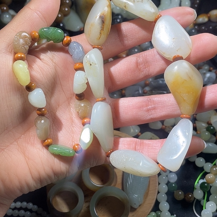 未镶嵌手链和田玉悟**生