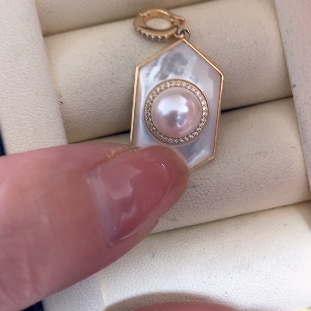 海水珍珠颈饰银S925镶嵌