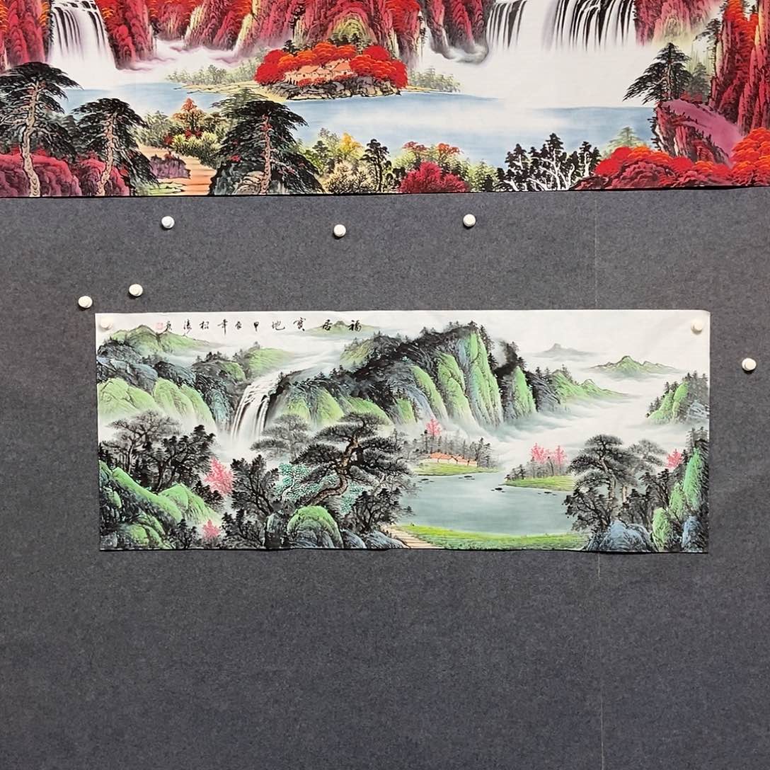 国画小六尺山水一副