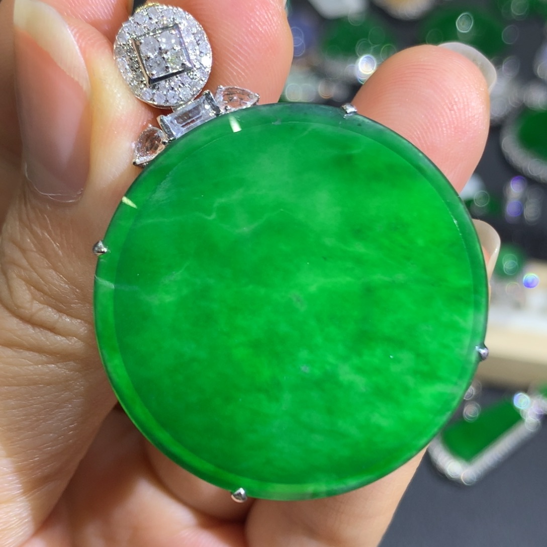 翡翠颈饰18K金镶嵌8、