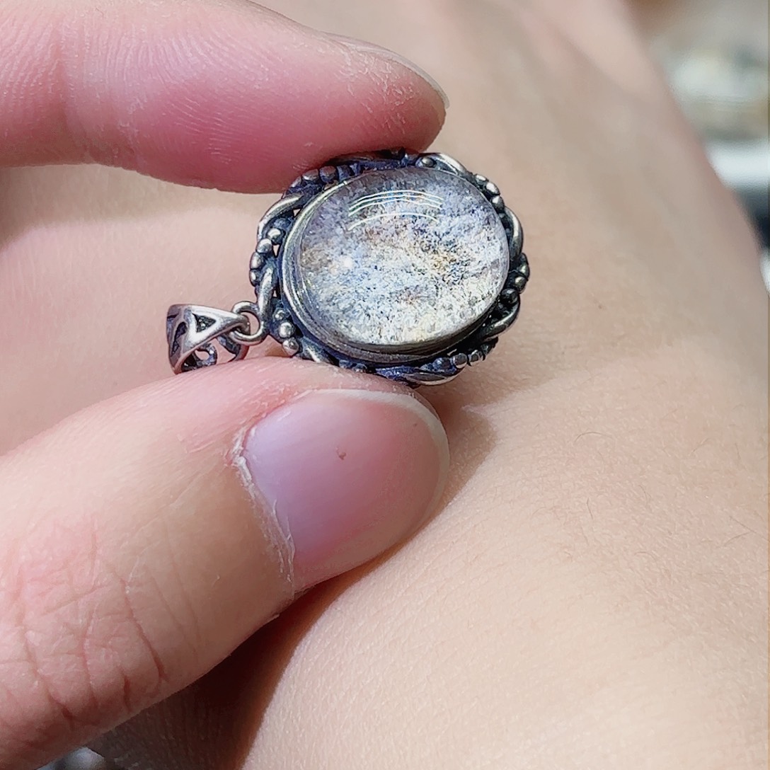 水晶珠宝半成品银S925镶嵌小*兔